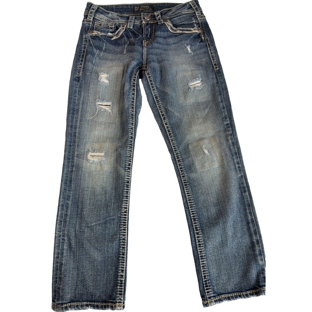 B11~ Women's 27x 24" Silvers Suki Mid Capri Med Wash